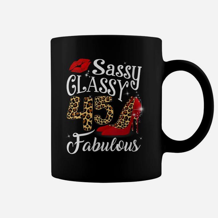 Womens 45 Fabulous Leopard 45Th Birthday Girl Gifts 45 Year Old Coffee Mug