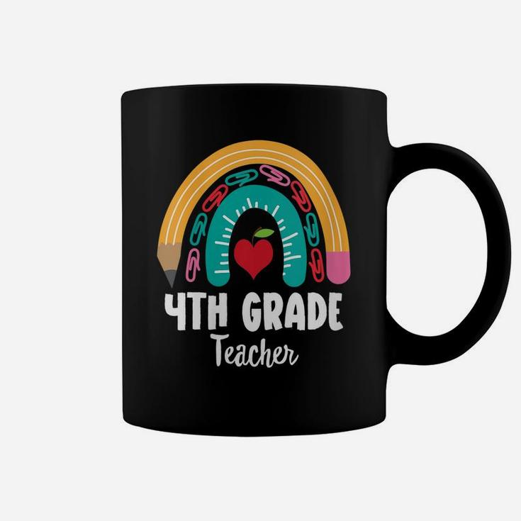 Womens 4Th Grade Teacher, Funny Boho Rainbow For Teachers Coffee Mug