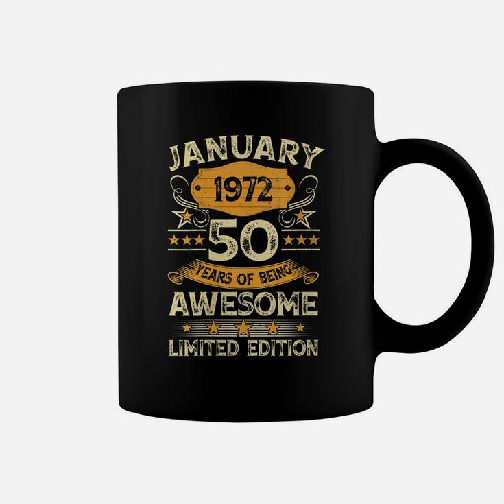Womens 50 Year Old Gift Vintage January 1972 50Th Birthday Gift Coffee Mug