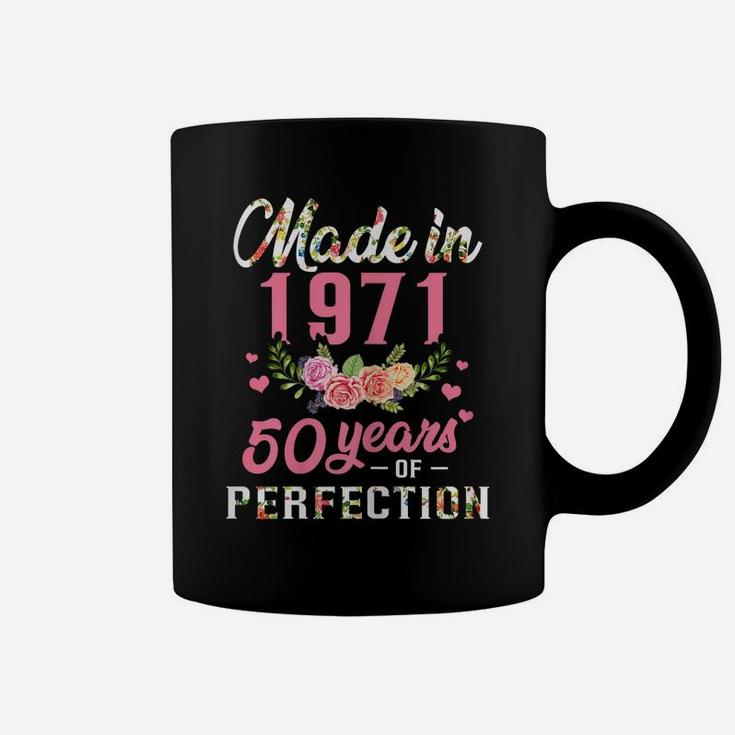 Womens 50Th Birthday Gift Made In 1971, 50 Years Of Perfection Coffee Mug