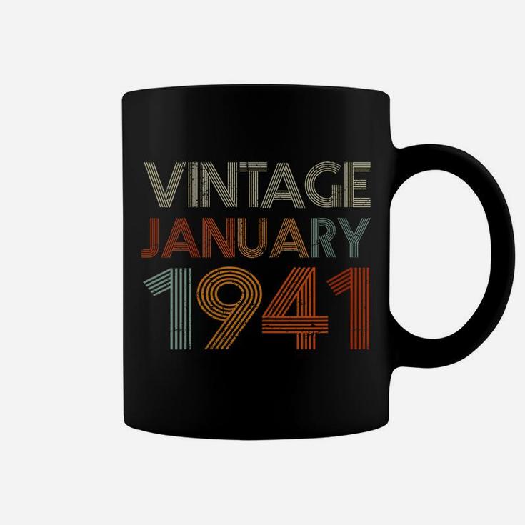 Womens 80 Years Old Retro Birthday Gift Vintage January 1941 Coffee Mug