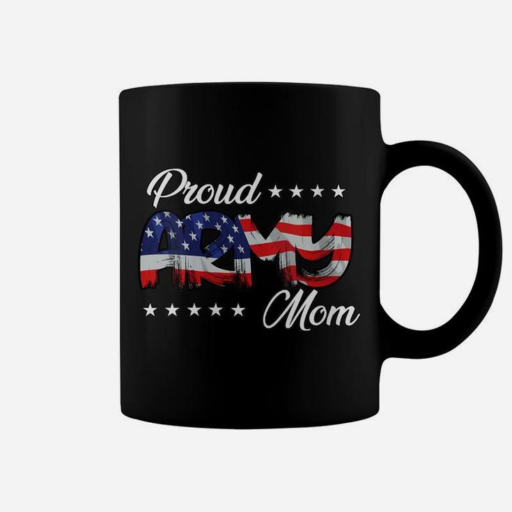 Womens American Flag Bold Proud Army Mom Coffee Mug