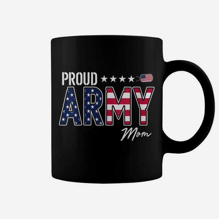 Womens American Flag Proud Army Mom Coffee Mug