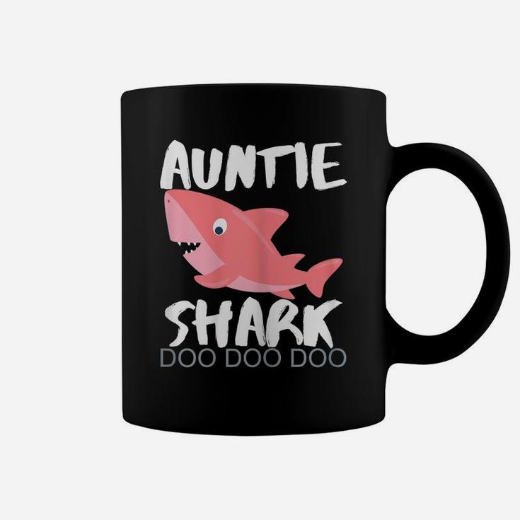 Womens Auntie Shark Shirt New Years Gift Idea For Sister Aunt Her Coffee Mug