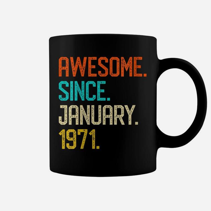Womens Awesome Since January 1971 Vintage 50Th Birthday Gift Coffee Mug