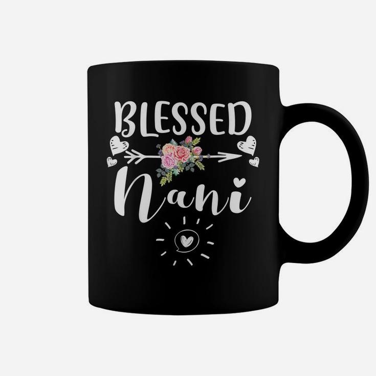 Womens Blessed Nani Cute Flower Nani Gift Tee Coffee Mug