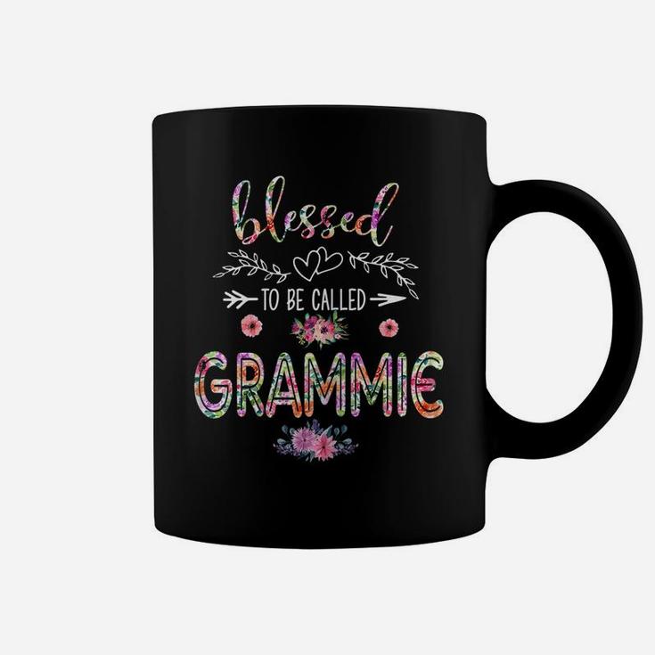Womens Blessed To Be Called Mom And Grammie Flower Lovers Grammie Coffee Mug