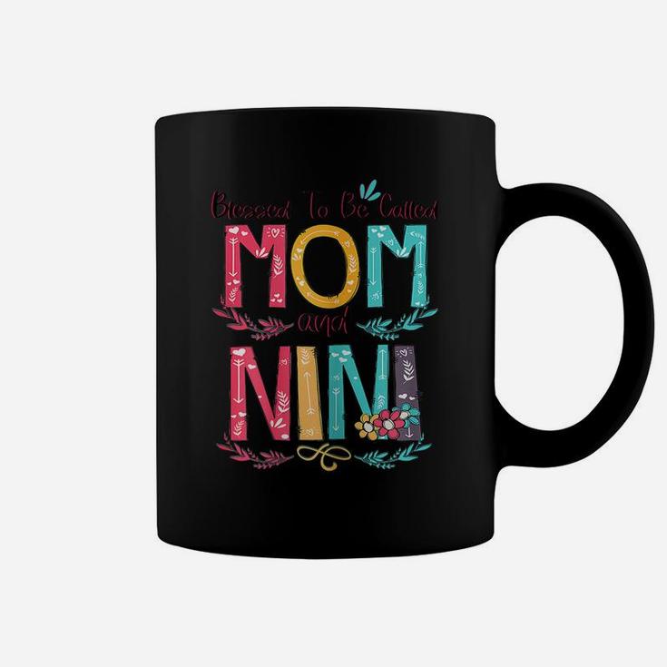 Womens Blessed To Be Called Mom And Nini Flower Gifts Coffee Mug