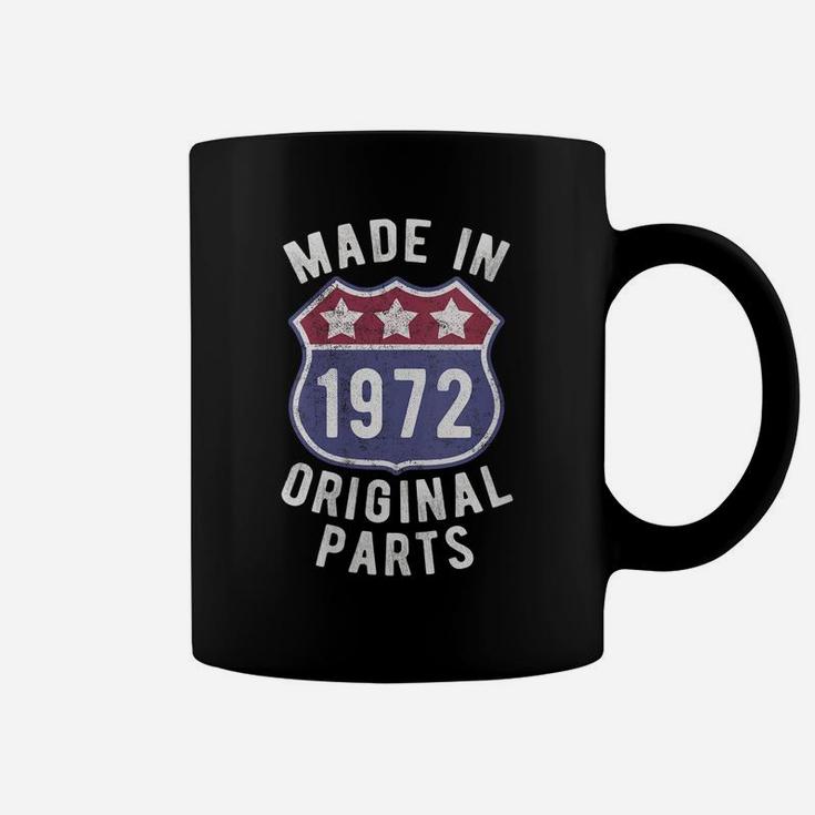 Womens Born In 1972 Vintage Made In 1972 Original Parts Birth Year Coffee Mug