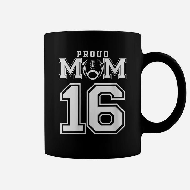 Womens Custom Proud Football Mom Number 16 Personalized For Women Coffee Mug