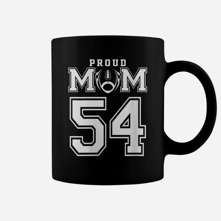 Womens Custom Proud Football Mom Number 54 Personalized For Women Coffee Mug