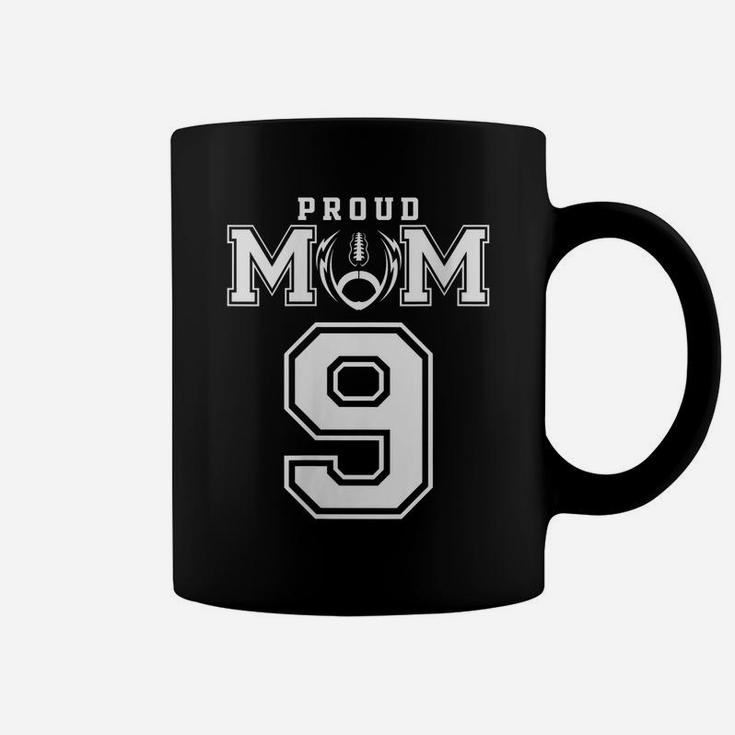 Womens Custom Proud Football Mom Number 9 Personalized For Women Coffee Mug