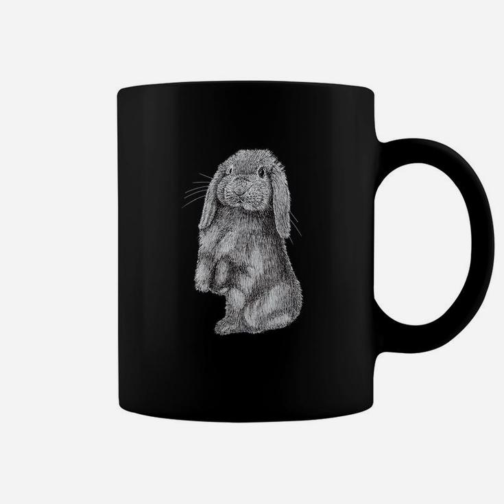 Womens Cute Lop Eared Bunny Rabbit Drawing Coffee Mug
