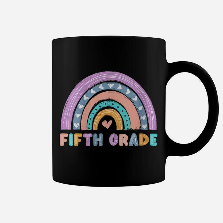 Womens Fifth Grade Boho Rainbow Funny Hello 5Th Grade School Team Coffee Mug