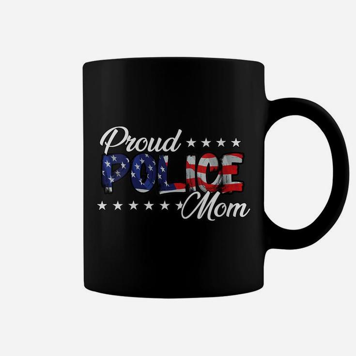 Womens Flag Proud Police Mom Coffee Mug