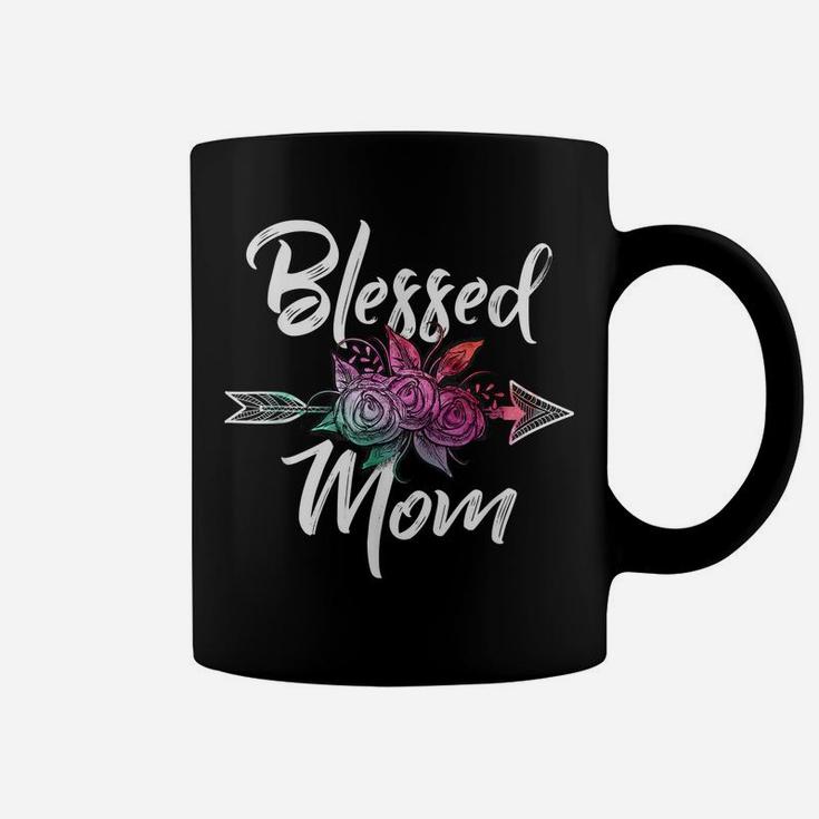 Womens Flower Blessed Mom Matching Happy Mother's Day Coffee Mug