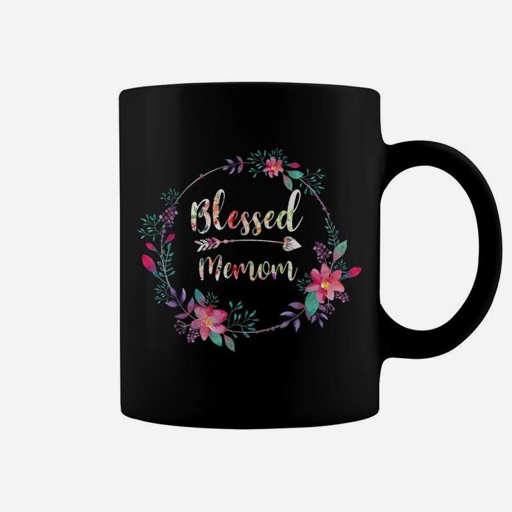 Womens Flower Floral Blessed Memom Gifts Mothers Day Coffee Mug