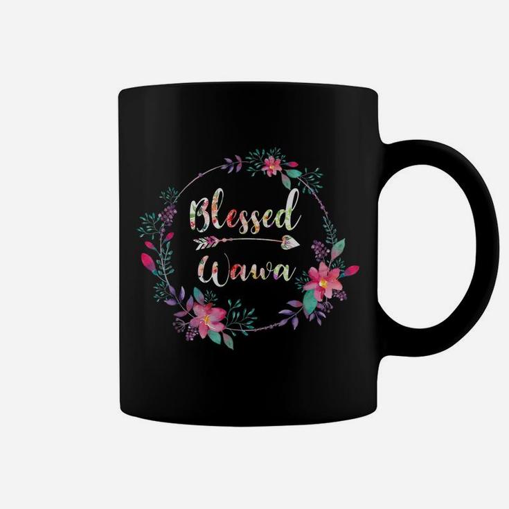 Womens Flower Floral Blessed Wawa Gifts Mothers Day Coffee Mug