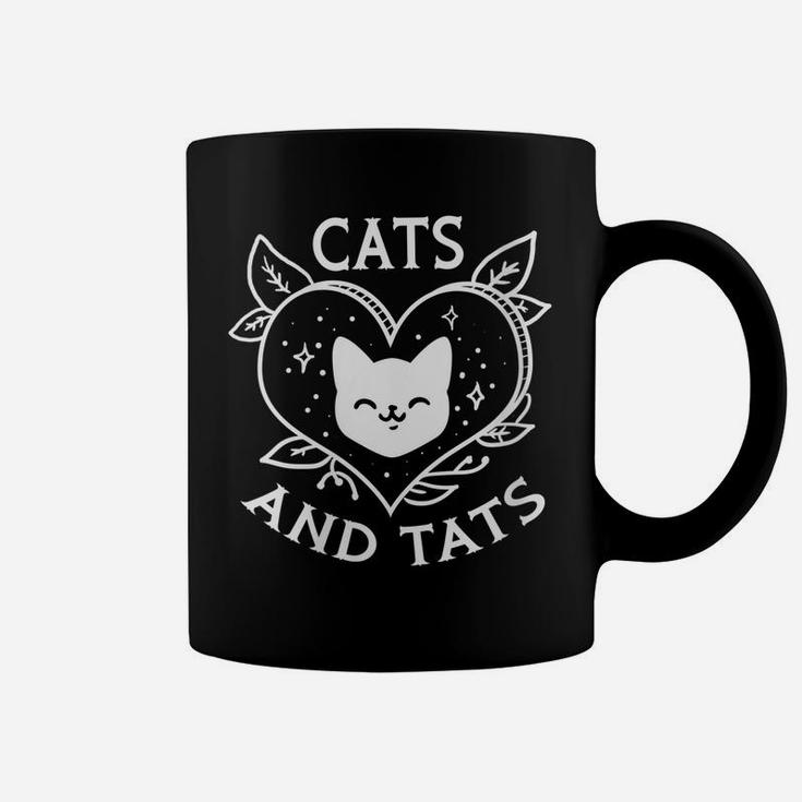 Womens Funny Cats And Tats Product - Tattoo Art Design Coffee Mug