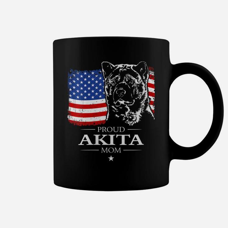 Womens Funny Proud Akita Mom American Flag Patriotic Dog Gift Coffee Mug
