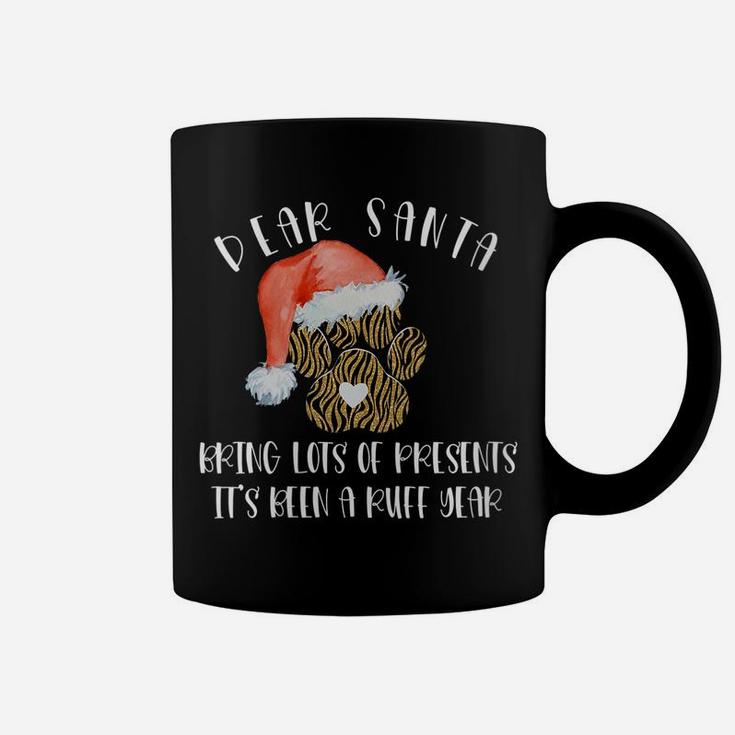 Womens Funny Santa Hat Dog Cat Paw Print Tshirt Christmas Clothes Coffee Mug