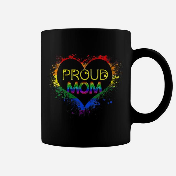 Womens Gay Pride Shirt Proud Mom Lgbt Parent T-Shirt Mother's Day Coffee Mug