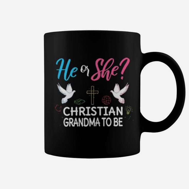 Womens Gender Reveal He Or She Nana To Be Christian Future Grandma Coffee Mug