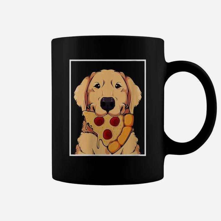 Womens Golden Retriever Dog Eating Pizza Labrador Mom Dad Fast Food Coffee Mug