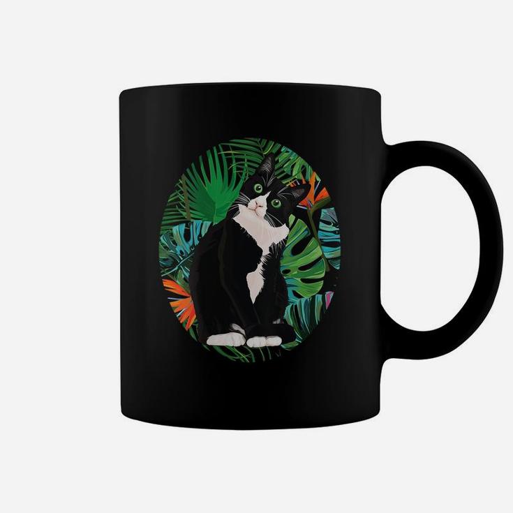 Womens Hawaiian Tshirt Tuxedo Cat Tropical Gift Animal Lovers Coffee Mug