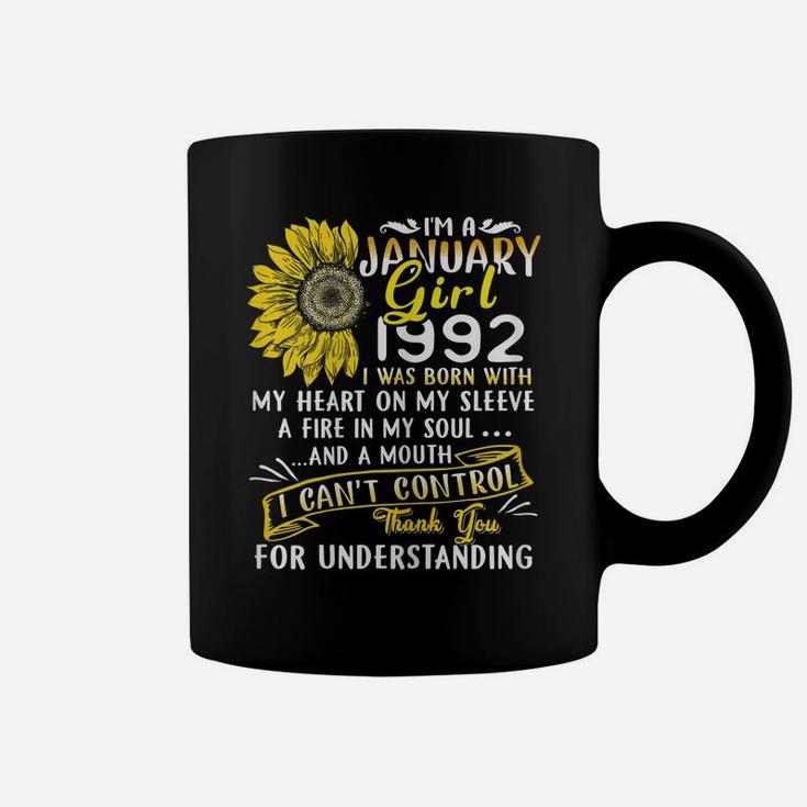 Womens I'm A January Girl 1992 Sunflower 29Th Birthday Gift Coffee Mug
