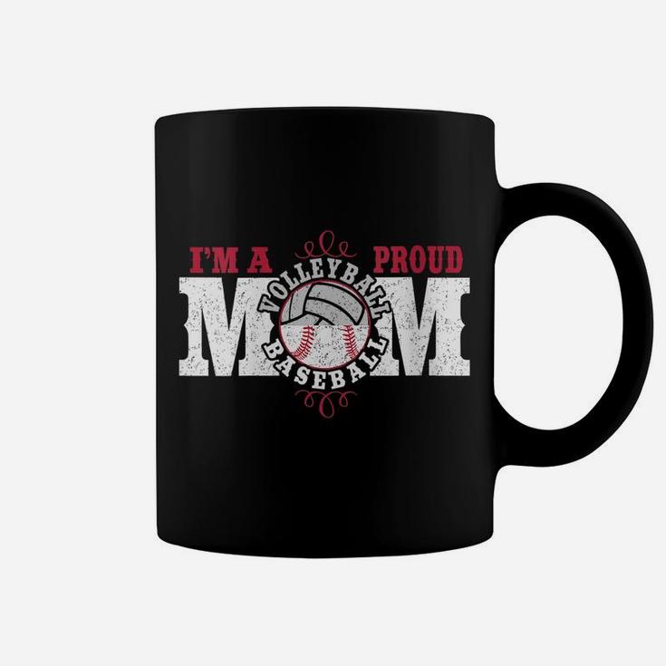 Womens I'm A Proud Volleyball Baseball Mom - Combined Sports Coffee Mug