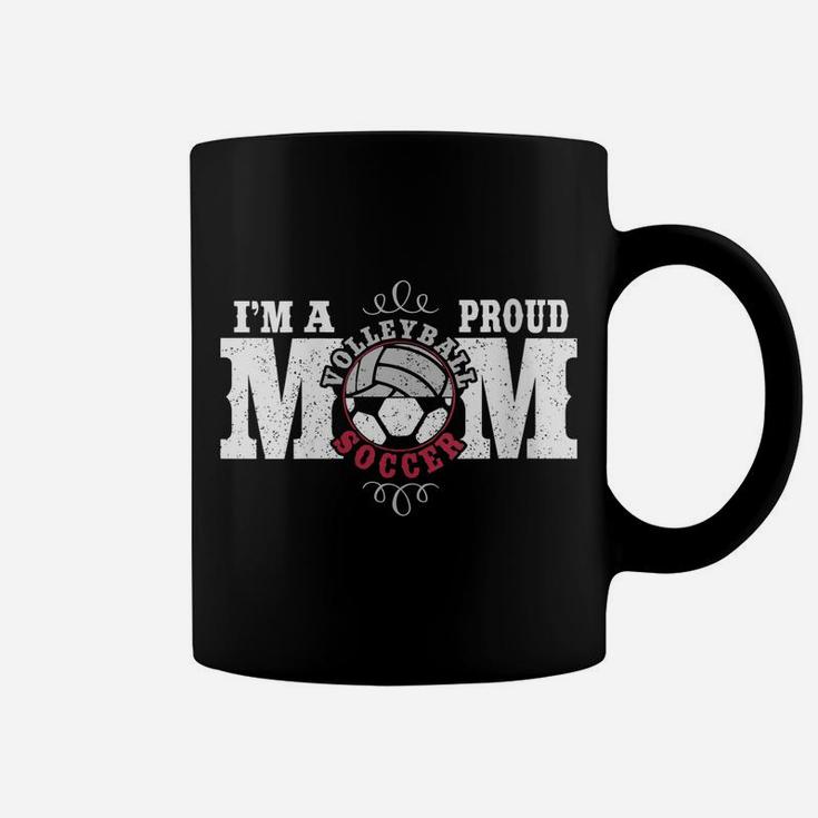 Womens I'm A Proud Volleyball Soccer Mom - Combined Sports Coffee Mug