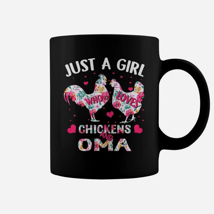 Womens Just A Girl Who Loves Chickens And Oma Flower Mother Coffee Mug