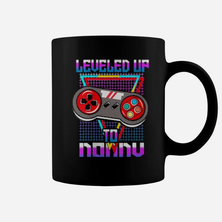 Womens Leveled Up To Daddy Gender Reveal Coffee Mug