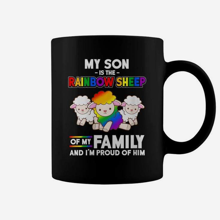 Womens Lgbt My Son Is The Rainbow Sheep Mom Gift Mothers Day Coffee Mug