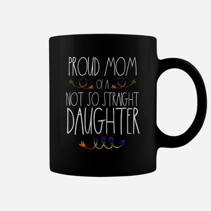 Womens Lgbtq Proud Mom Of A Gay Daughter Gift Ally Free Mom Hugs Coffee Mug