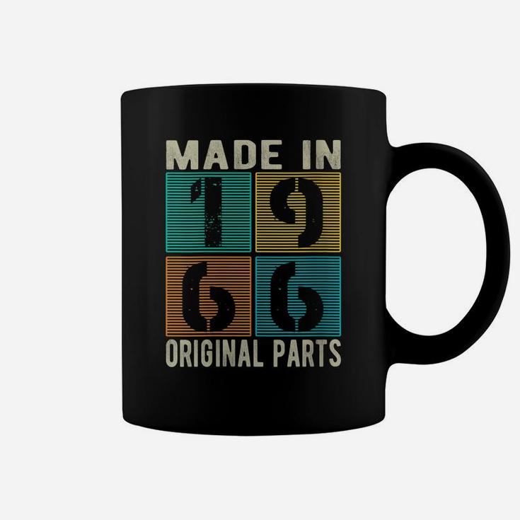 Womens Made In 1966 Vintage Retro Original Parts Born 1966 Birthday Coffee Mug