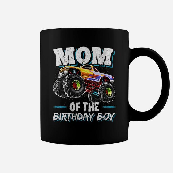 Womens Mom Of The Birthday Boy Monster Truck Birthday Novelty Gift Coffee Mug