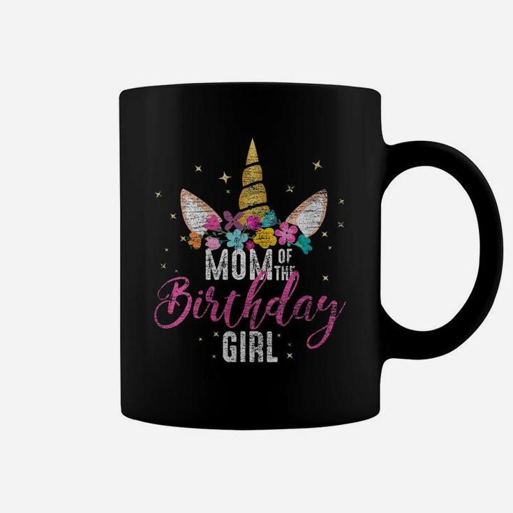 Womens Mom Of The Birthday Girl Mother Gifts Unicorn Birthday Coffee Mug