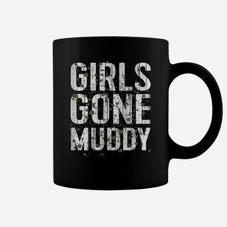 Womens Mud Run Shirt Marathon Runner Gift Girls Gone Muddy Mudding Coffee Mug