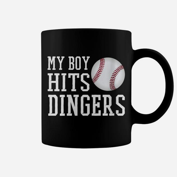 Womens My Boy Hits Dingers Proud Baseball Mom & Dad I Hit Dingers Coffee Mug