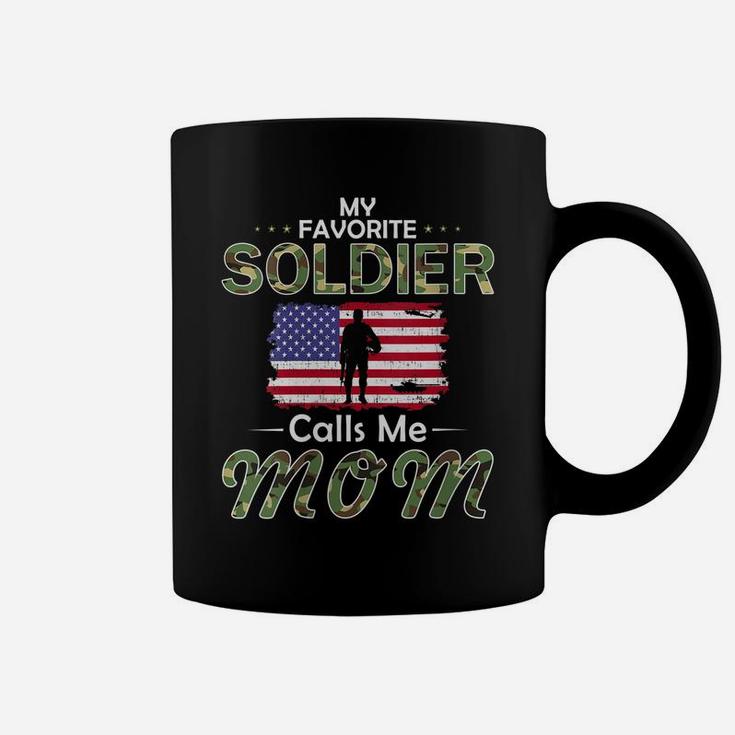 Womens My Favorite Soldier Calls Me Mom-Proud Army Mom Tshirt Coffee Mug