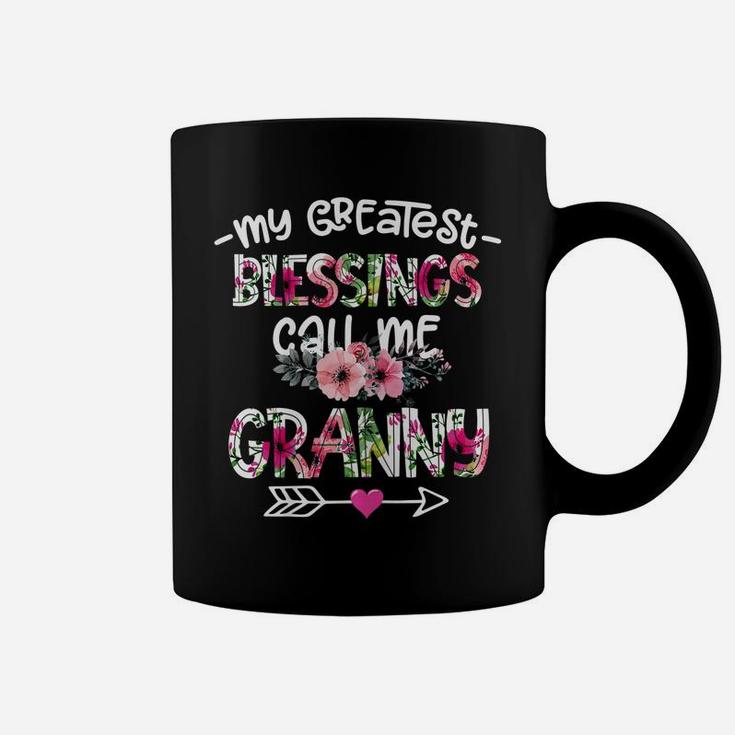 Womens My Greatest Blessings Call Me Granny Flower Coffee Mug