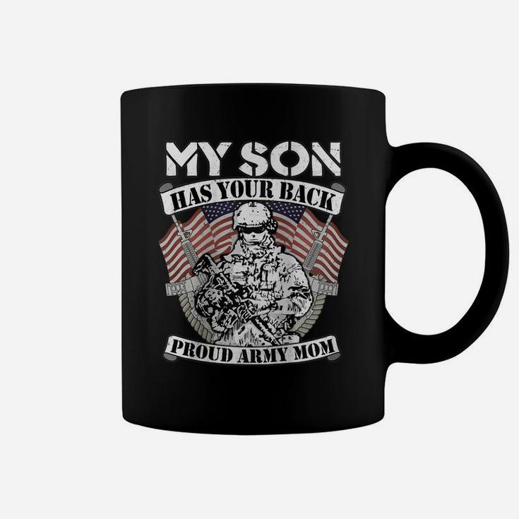 Womens My Son Has Your Back Proud Army Mom - Military Mother Gift Raglan Baseball Tee Coffee Mug