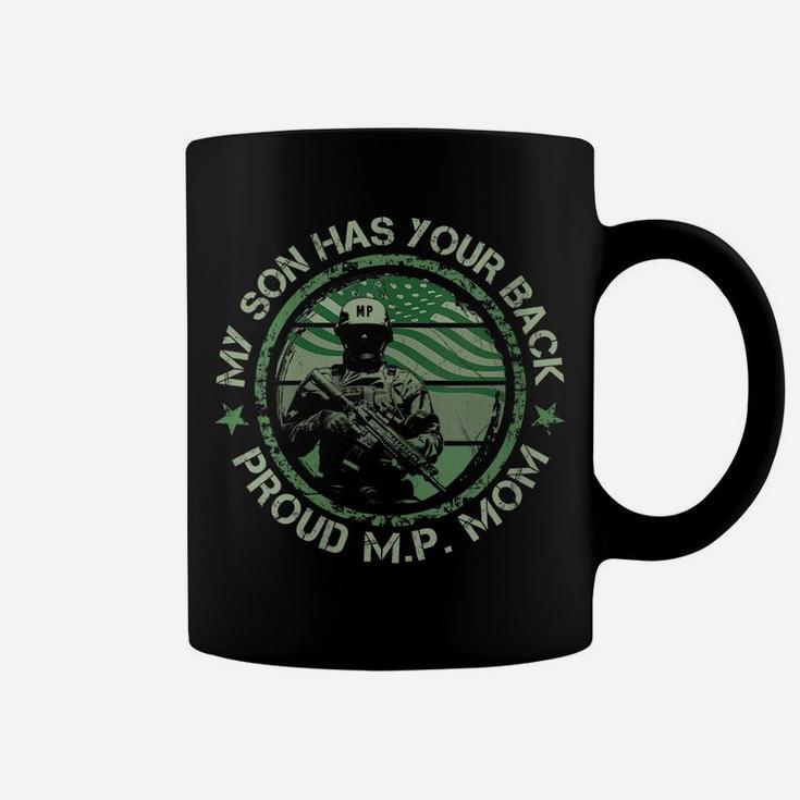 Womens My Son Has Your Back Proud Military Police Mom Thin Mp Line Coffee Mug
