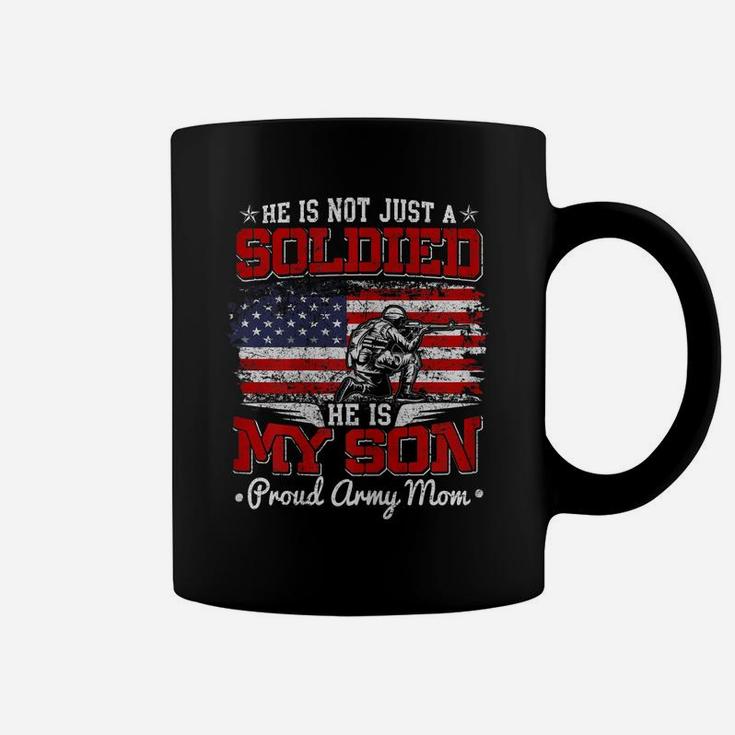 Womens My Son Is A Soldier Hero Proud Army Mom Military Mother Gift Coffee Mug