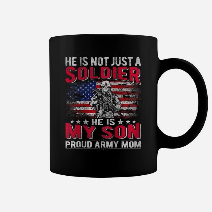 Womens My Son Is A Soldier Hero Proud Army Mom Military Mother Gift Raglan Baseball Tee Coffee Mug