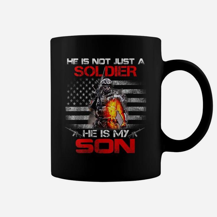 Womens My Son Is A Soldier Proud Army Dad Mom Tshirt Gift Coffee Mug