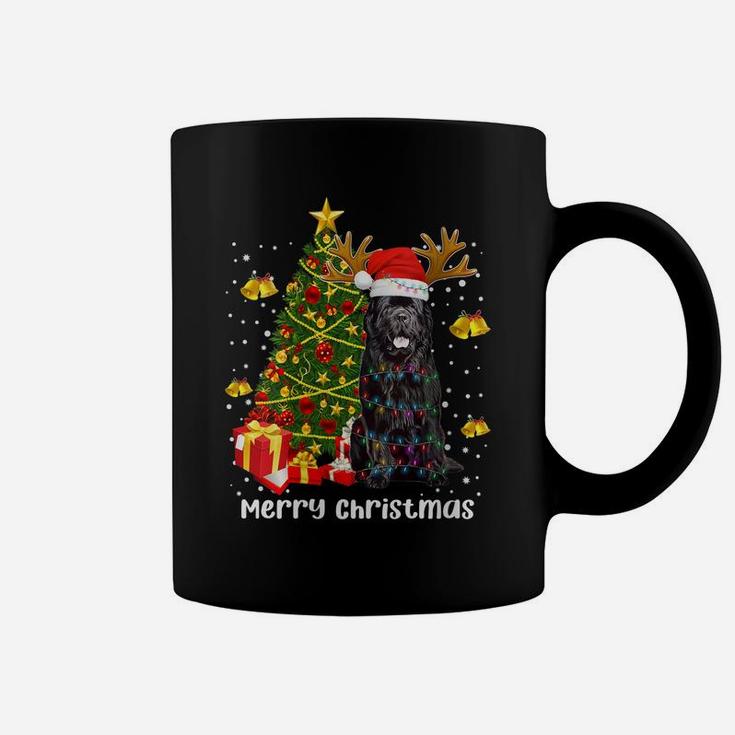 Womens Newfoundland Dog Christmas Lights Tree Santa Xmas Pajamas Coffee Mug