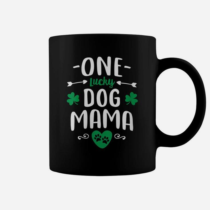 Womens One Lucky Dog Mama Shirt St Patrick Day Cute Dog Mom Gifts Coffee Mug